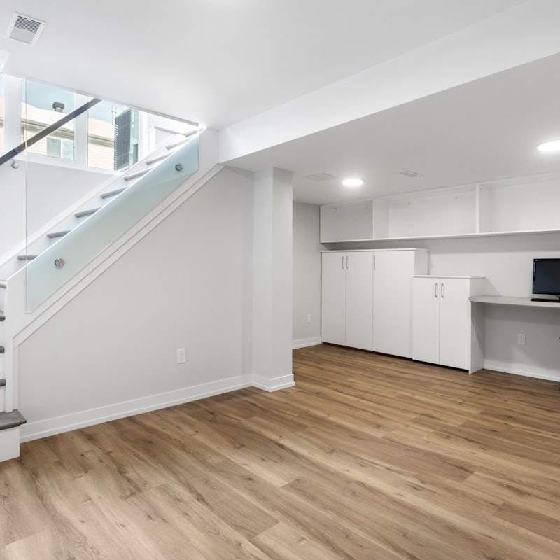 Converted London basement office